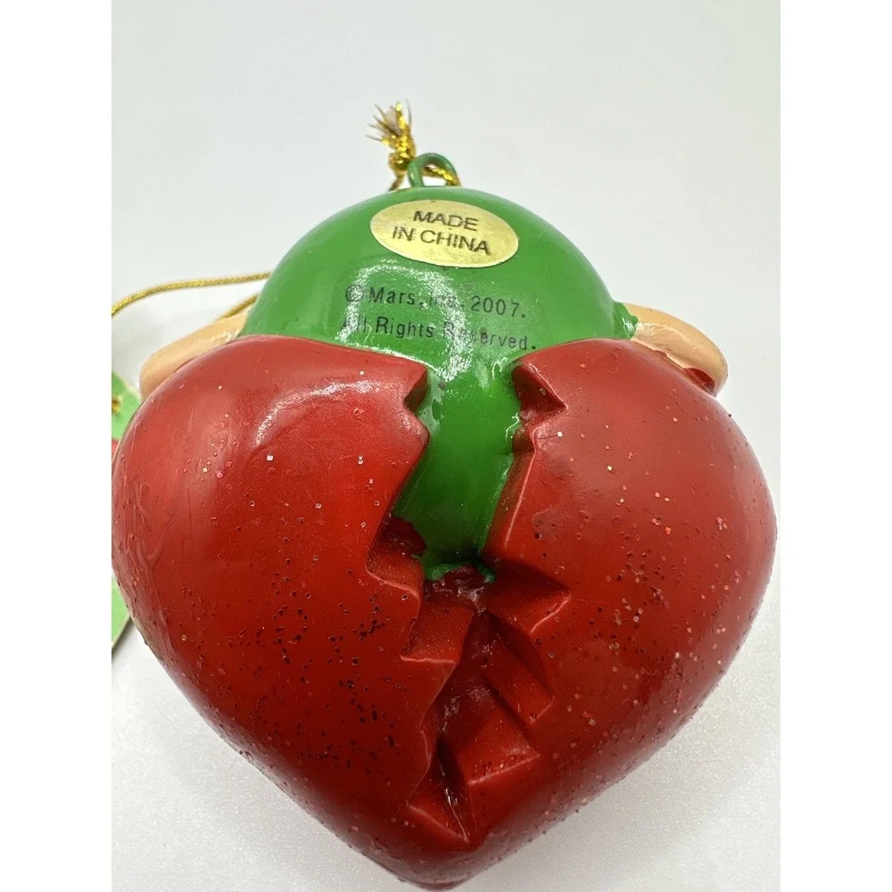 M&M's Heart Breaker Christmas Ornament Red Green Candy Character 2007‎ Holiday